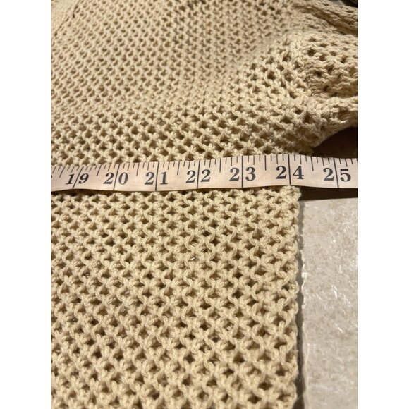 No Boundaries,Beige Crocheted Brown Button Down Sweater Cardigan 3XG (XXXL) (21) - Picture 10 of 17